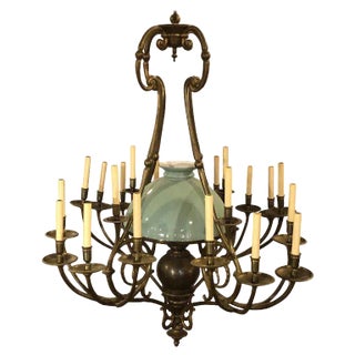 Georgian Style Chandelier With a Globe Centre Matching Chain and Canopy For Sale