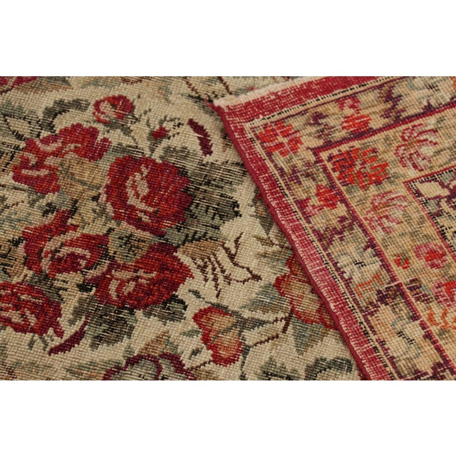 Textile Signed Antique Persian Rug From Tehran With Floral Patterns, From Rug & Kilim For Sale - Image 7 of 7
