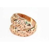 Leopard Jaguar Panther Lion Diamond Emerald 14k Rose Gold Statement Animal Ring, Size 7 For Sale - Image 14 of 14