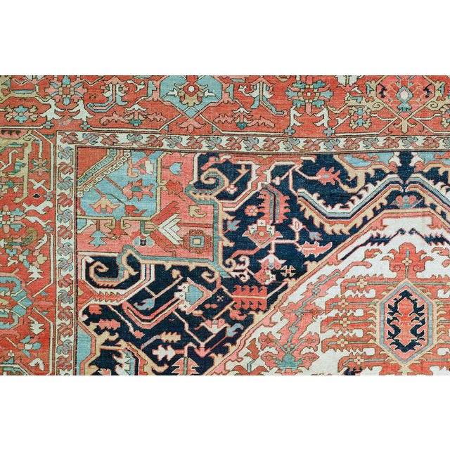 Antique Persian Heriz Serapi Rug For Sale - Image 10 of 18