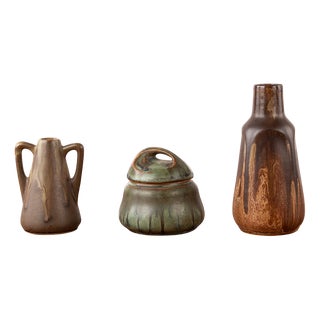 Art Deco Denbac Ceramics in Flamed Stoneware, 1930s, Set of 3 For Sale