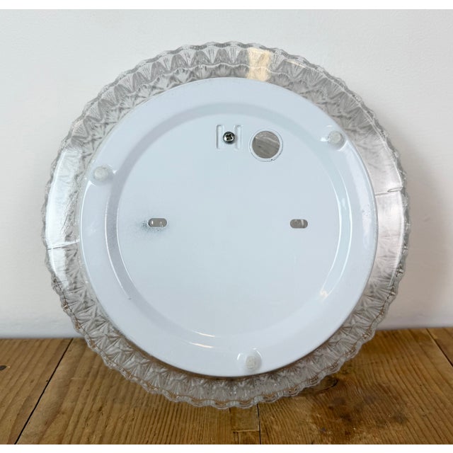 White Vintage Glass Wall Light, 1970s For Sale - Image 8 of 17