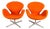 Swan Chair with Orange Upholstery by Arne Jacobsen for Fritz Hansen For Sale