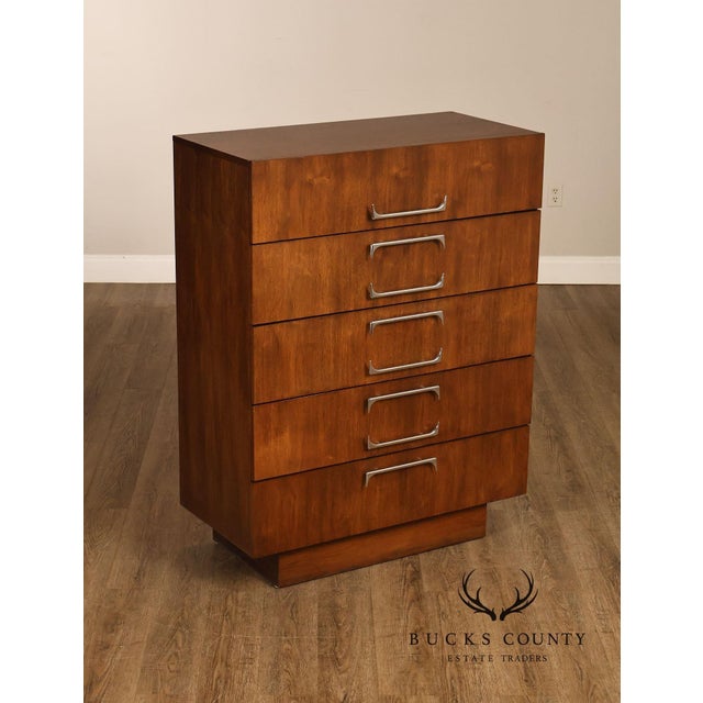 High Quality American Made Walnut High Chest Designed By Adrian Pearsall For Craft Associates Featuring Clean Rectilinear...
