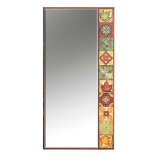 Jaime Decorative Wood and Stone Wall Hanging Mirror For Sale