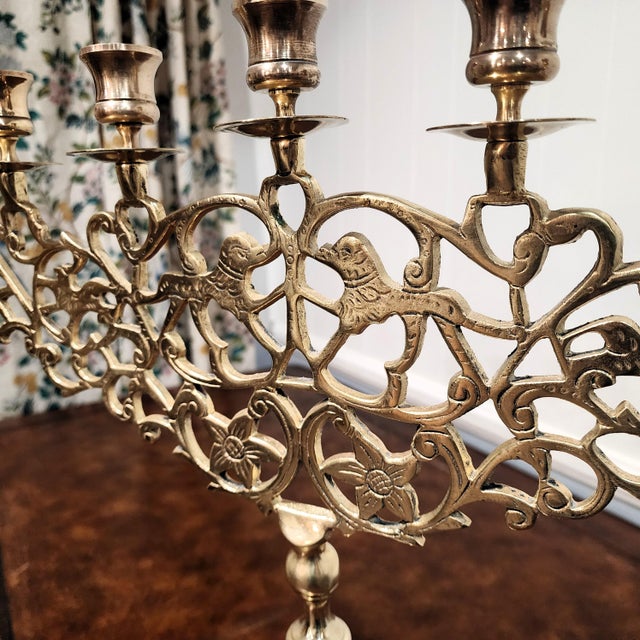 Antique Eastern European Brass Lion of Judah Menorah, Circa 1900 For Sale In Dallas - Image 6 of 9