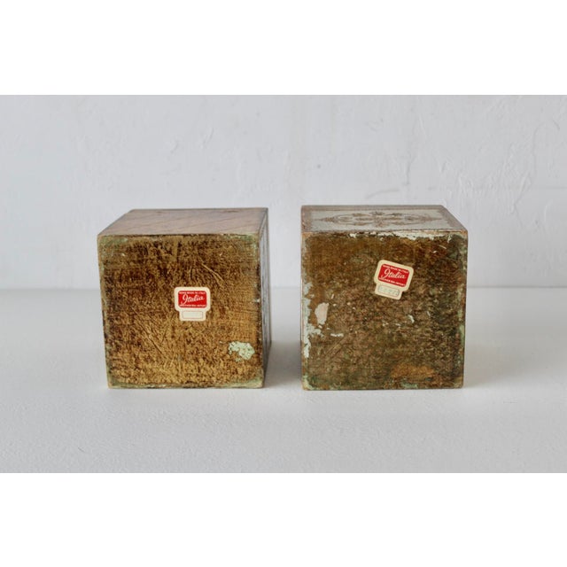 Vintage Hand-Made Italian Florentine Tissue Box Cover Gold White Black Mid-Century- A Pair For Sale - Image 9 of 11