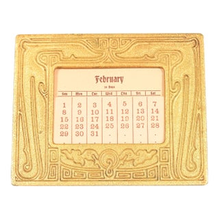 Tiffany Studios New York Chinese Pattern Bronze Doré Desk Calendar Frame or Picture Frame For Sale