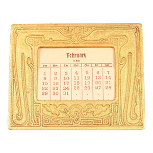 Tiffany Studios New York Chinese Pattern Bronze Doré Desk Calendar Frame or Picture Frame