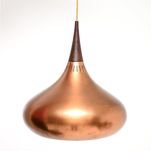 Mid-Century Modern Vintage Danish Copper Orient Pendant Lamp from Jo Hammerborg, 1960s For Sale - Image 3 of 8