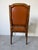 Vintage French Louis XVI Style Carved Wood & Brown Leather Armchair For Sale In Miami - Image 6 of 12