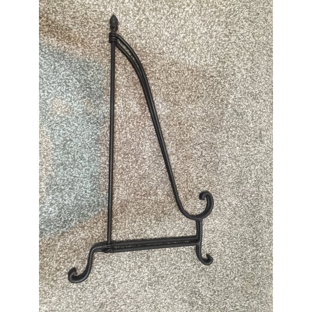 Vintage Large Wrought Iron Plate and Artwork Table Easels Set of 4