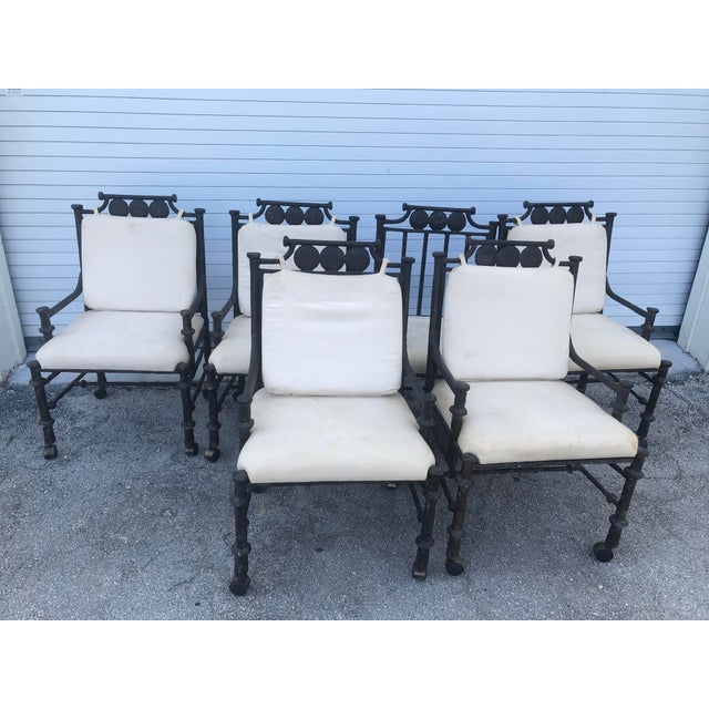 Set Of 6 Kessler Lane Solid Cast Iron Heavy Outdoor Patio Chairs Chairish