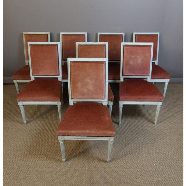 1960s Vintage Louis XVI Style Chairs, 1960s, Set of 8 For Sale - Image 5 of 11