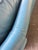 Vintage Postmodern Italian Nicoletti Attrb Blue Leather Sofa For Sale - Image 9 of 12