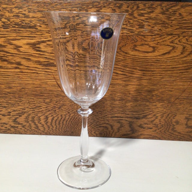 Glass Water Goblets Bohemia Optic Angela Crystal-Crystalex - Set of 6 For Sale - Image 7 of 13