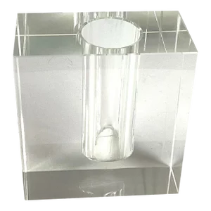 1990s Crystal Minimalist Modern Bud Vase