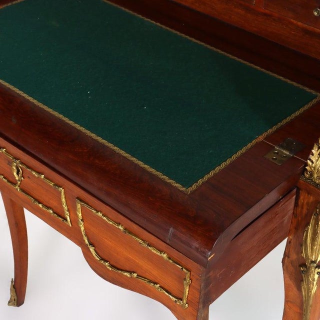 Late 19th Century French Vernis Martin Decorated Louis XIV Mahogany & Ormolu Lady’s Roll Top Desk For Sale - Image 15 of 18