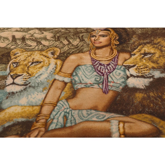Late 20th Century Vintage Persian Pictorial Tabriz Rug, 03'00 X 02'04 For Sale - Image 5 of 10