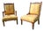 Walnut Armchairs with Silk Upholstery, 1830, Set of 2 For Sale