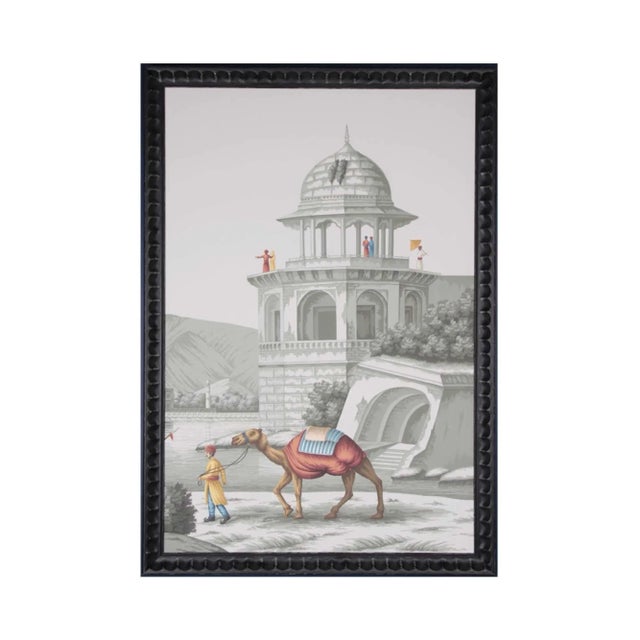 Each panel of this triptych or trio is 27.25" W x 1.5" Deep to wall x 39.5" H. Each is entirely hand-painted is grisaille...