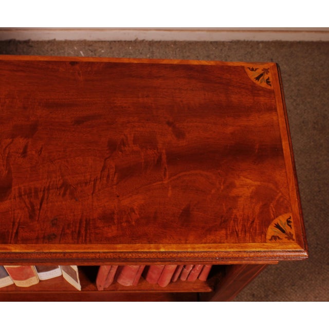 19th Century Mahogany and Inlays Open Bookcase For Sale - Image 13 of 14