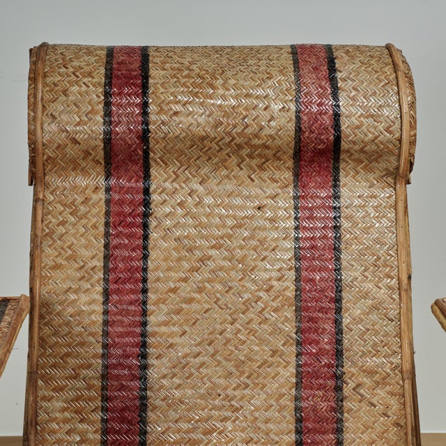 Wood Pair of Vintage Bamboo Chaise Lounge Chairs For Sale - Image 7 of 18