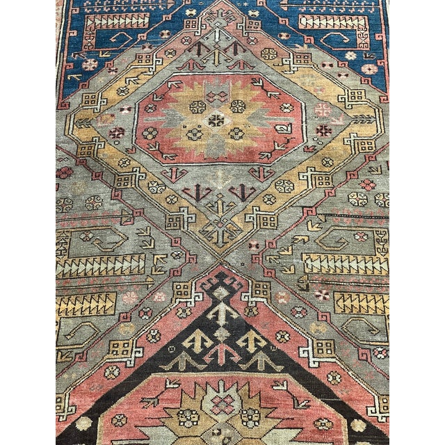 Antique Turkish Geometric Wool Runner 5’3” X 11’10” For Sale - Image 4 of 6