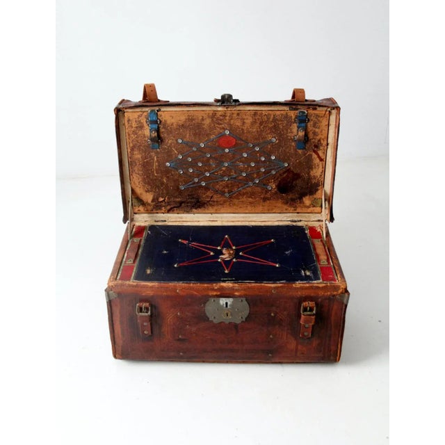 Antique Leather Trunk Chairish