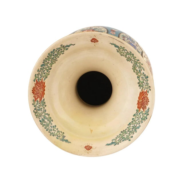 Japanese Japanese Cloisonne Enamel Meiji Totai Shippo Vase, Kinkozan School, 22 In. For Sale - Image 3 of 11