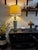 Mid-Century Paul Hanson Celadon Glazed Ceramic Table Lamp - Solid Cast Brass Base For Sale - Image 10 of 12