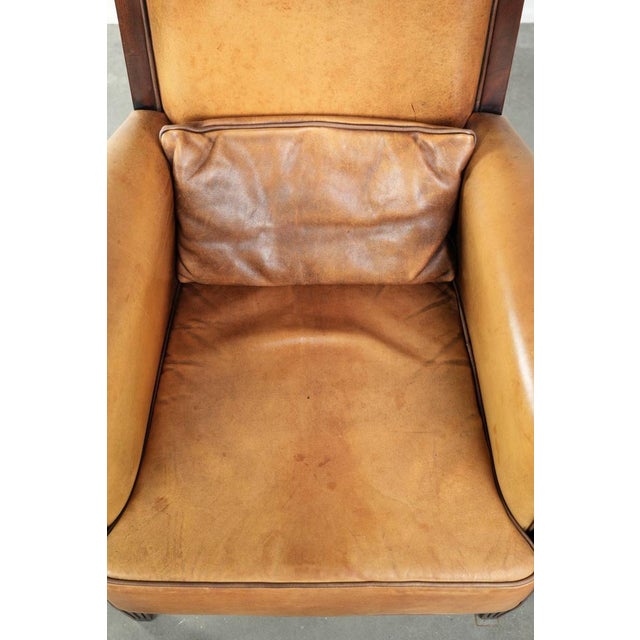 Art Deco Chair in Sheepskin Leathr For Sale - Image 6 of 14