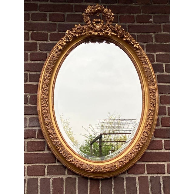 1980s French Louis XVI Gold Beech Wall Mirrors - Pair 2 PCS For Sale - Image 4 of 18