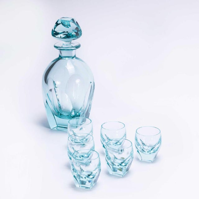 Moser Cut Crystal Decanter and Tumber Set, 1970s, Set of 7 For Sale - Image 13 of 13