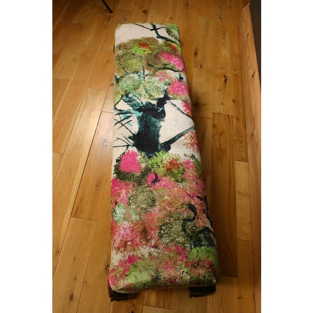 Antique Late Victorian Claw Ottoman in Timorous Beasties Pinyin Tree Velvet from Maple & Co, 1900s For Sale - Image 9 of 16