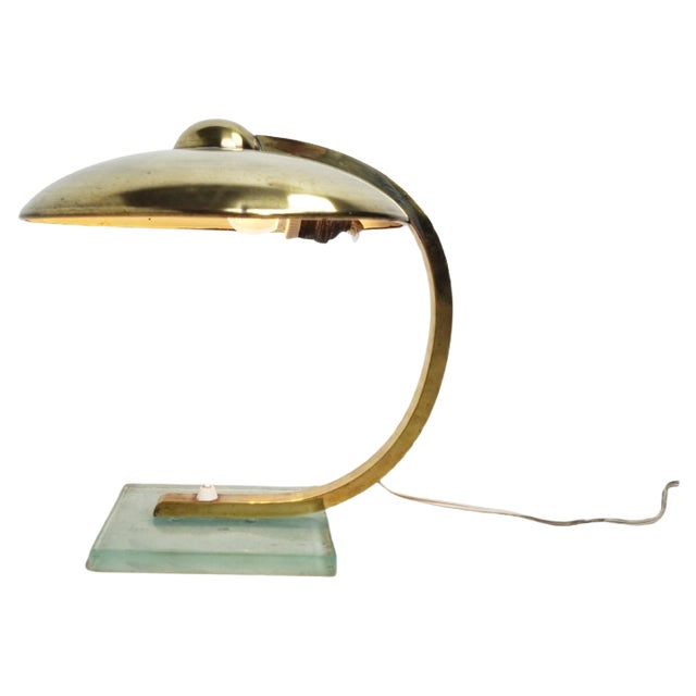 Art Deco Bauhaus Brass Desk Lamp, 1930s For Sale