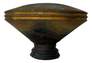 Vintage Raku Fired Sculptural Pottery Pedestal Vase