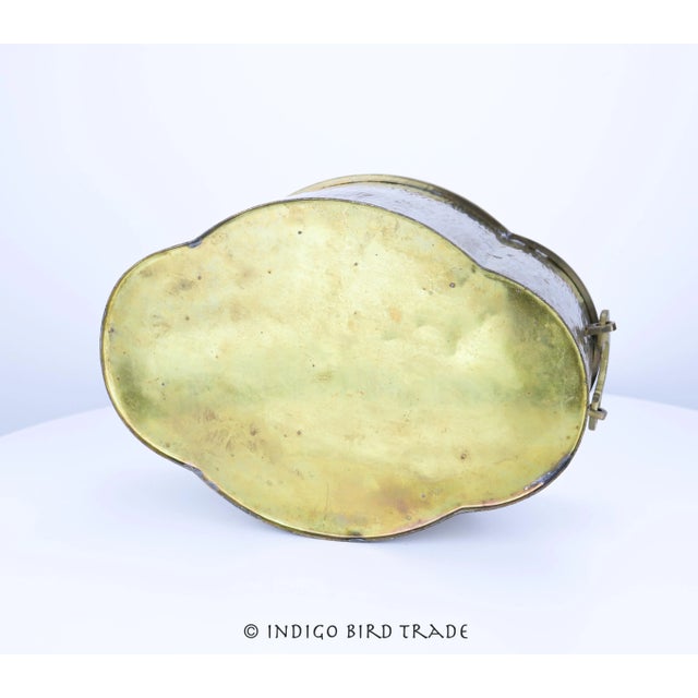 Mid 20th Century Large Vintage Brass Planter With Ornate Handles For Sale - Image 5 of 6