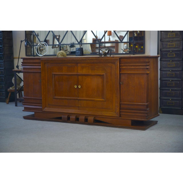 Oak 4-Door Sideboard by Charles Dudouyt, 1940s For Sale - Image 14 of 14