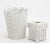 Traditional Scalloped Wicker Waste Basket and Tissue Box Set, White For Sale - Image 3 of 3