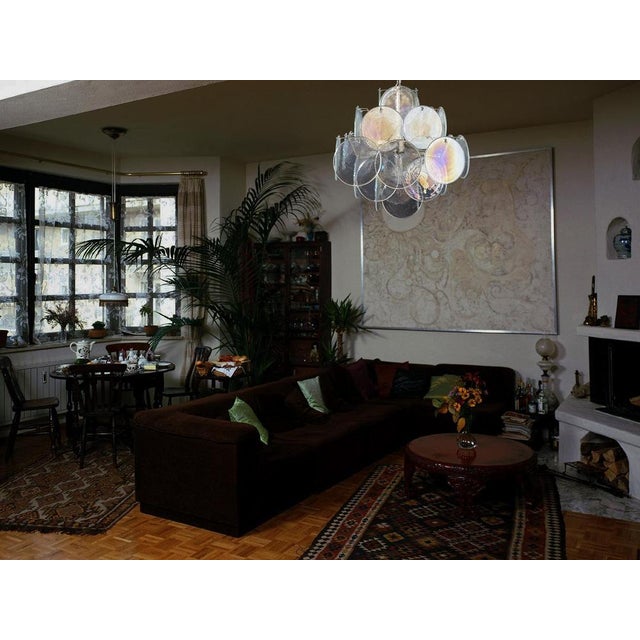 Metal Vintage Italian Murano Chandelier in the style Vistosi, 1970s For Sale - Image 7 of 18
