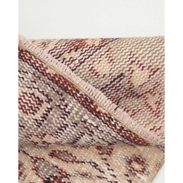 1970s Vintage Turkish Handmade Wool Cotton Brown Runner Rug For Sale - Image 11 of 11