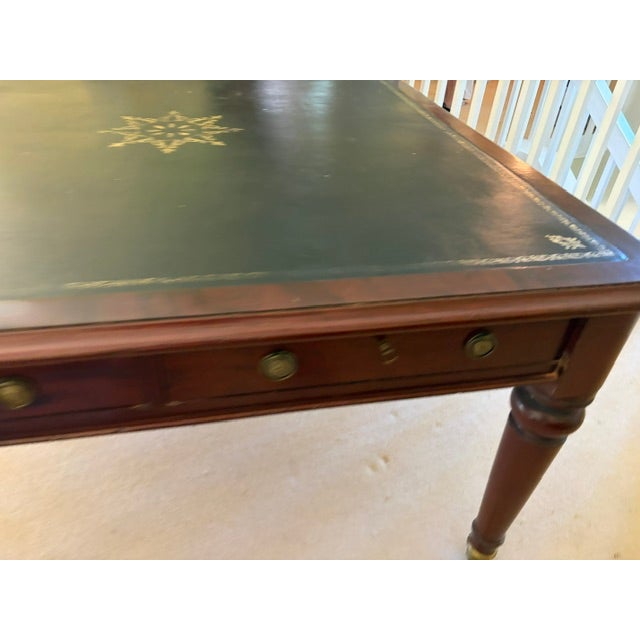 Antique English Mahogany Double Writing Desk (Partners Desk) For Sale - Image 4 of 7