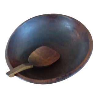 Antique Butter Bowl & Paddle Circa 1800 For Sale