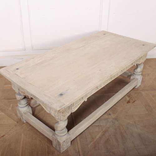 Wood English Carved Oak Coffee Table For Sale - Image 7 of 12