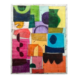 Gina Cochran "Bright Shiny Things" Original Encaustic Collage Painting For Sale