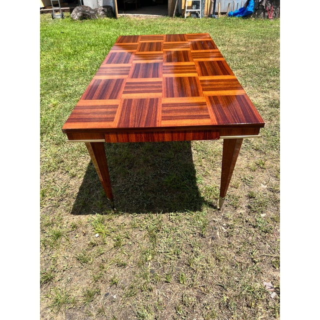 French Mid-Century Modern 1950's Macassar Dining Table For Sale - Image 4 of 12
