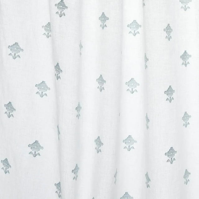 Schumacher Rubia Sheer Fabric in Sky For Sale