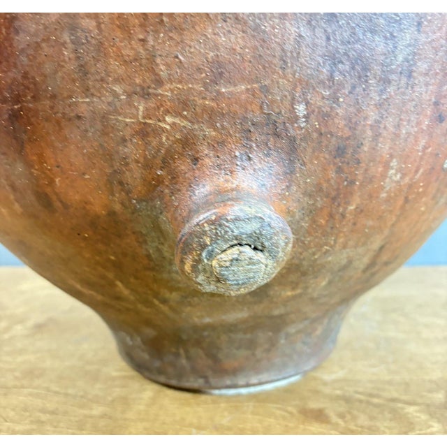 19th-Century Spanish Terracotta Tinaja - An Authentic Mediterranean Storage Jar - A Masterpiece of Wabi-Sabi Beauty This...