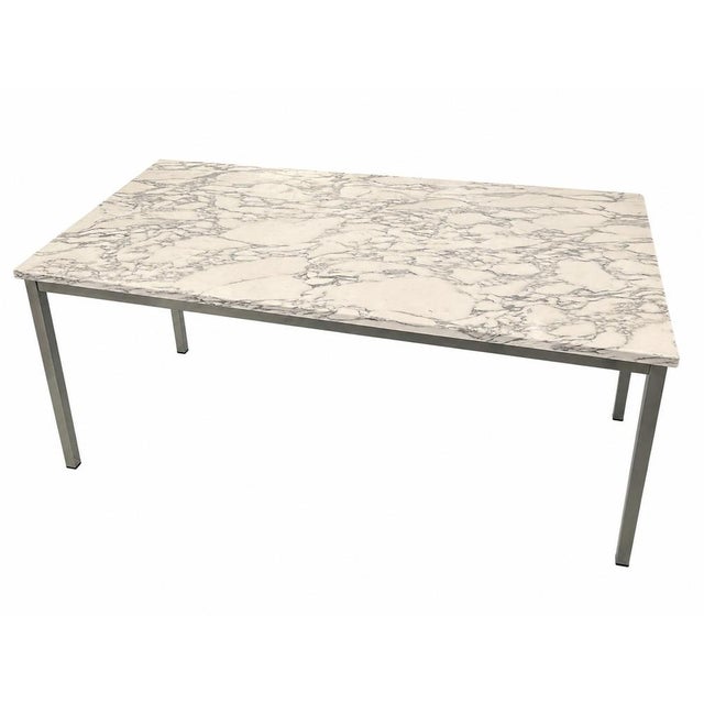 Marble and Metal Table attributed to Florence Knoll, 1960 For Sale - Image 11 of 11